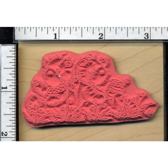 Lot/4 Hampton Art Wood Mount Rubber Stamps birthday teddies blessings holly S2 - Picture 5 of 9